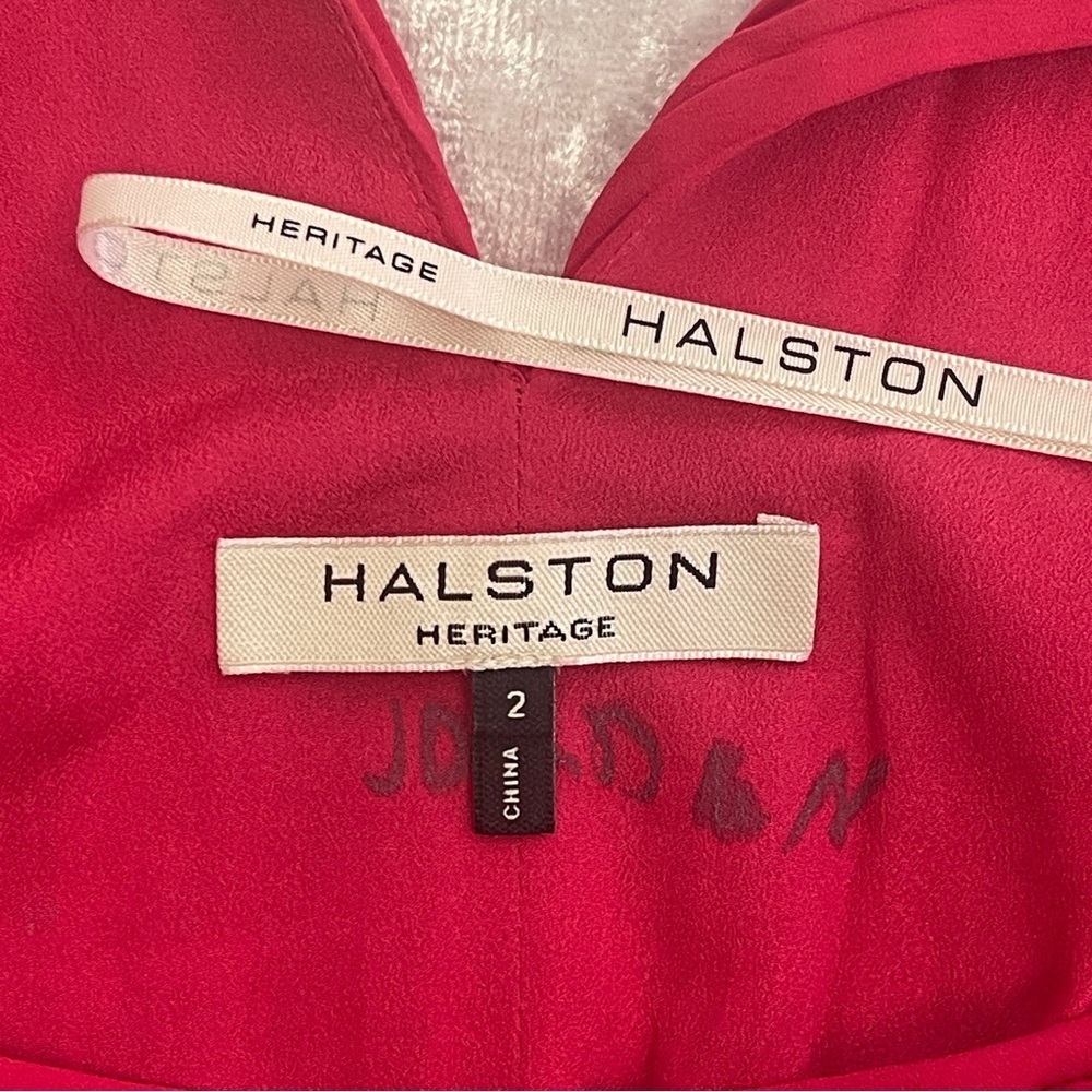 Halston Heritage size 2 Elegant crimson Halter Dress - Mint - Picture 5 of 5